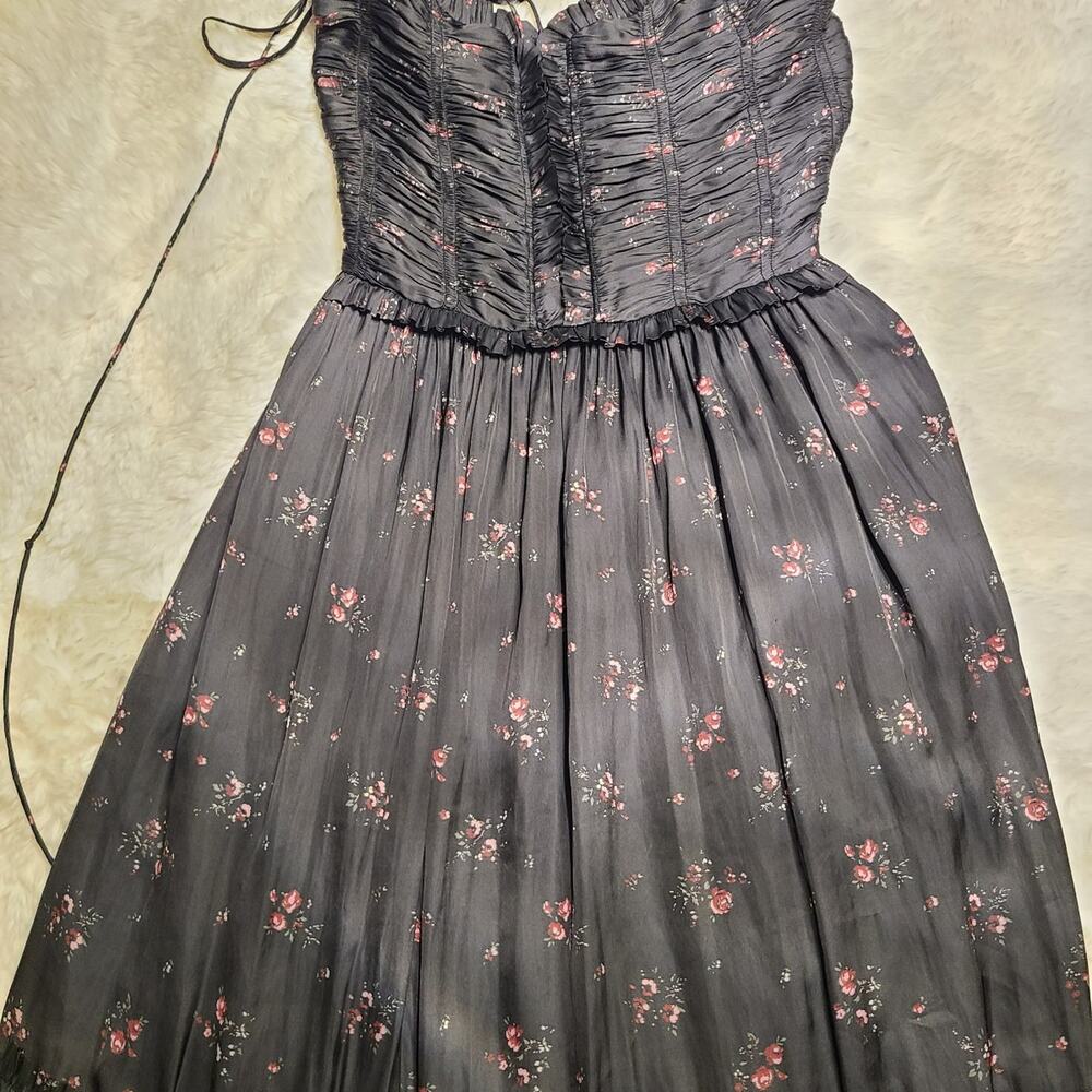 Ulla Johnson Black Floral Corset Dress, Size 2